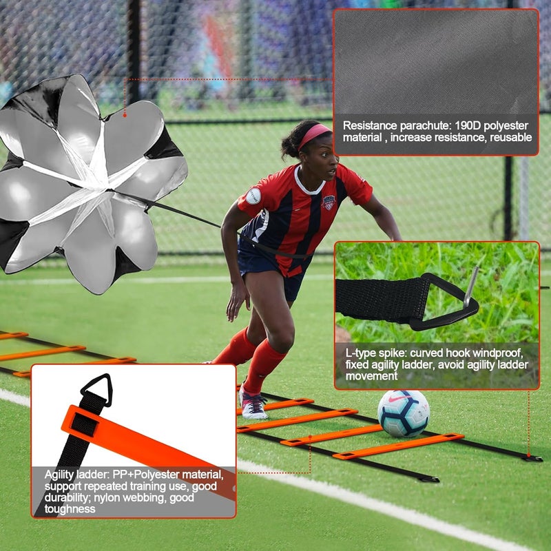 Supvision 24Pcs Soccer Agility Training Equipment Set Ultimate Agility Poles Cones Ladder More for Quick Assembly and Easy Portability Suitable for All Skill Levels Enhance Speed Agility Training - Image 4
